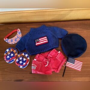 Build-A-Bear Blue and Red Patriotic Outfit Set